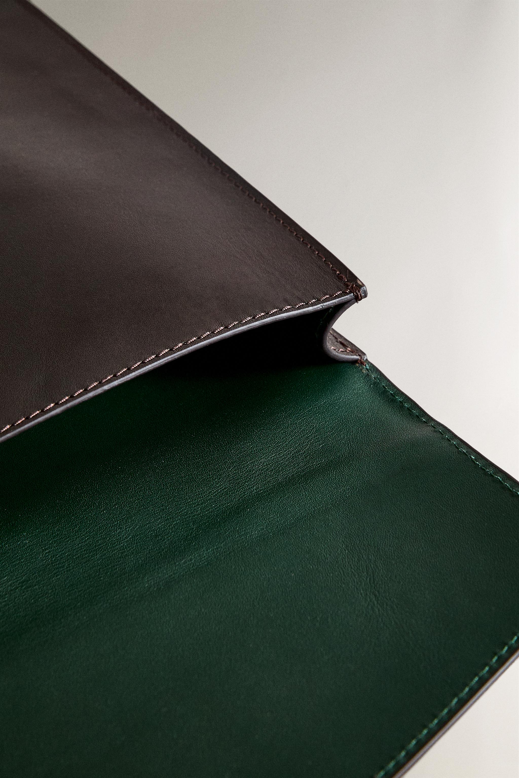 LEATHER DOCUMENT CLUTCH
